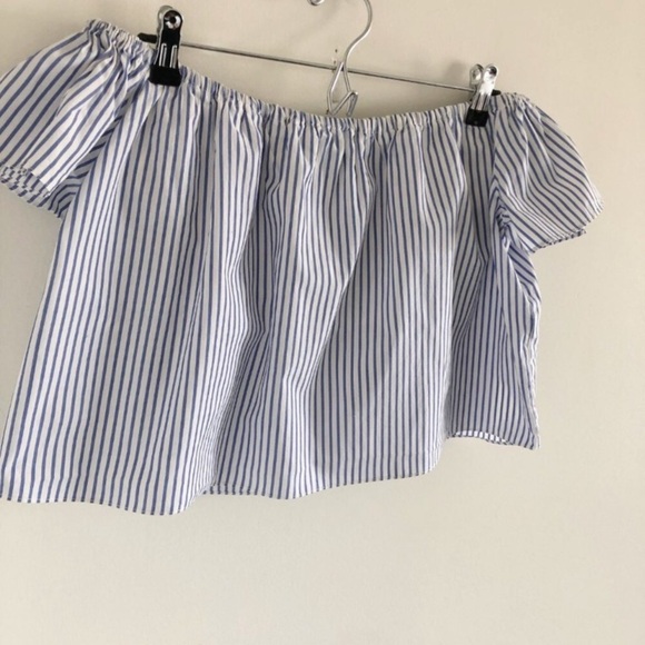 NWT ZARA Striped Off Shoulder Top - Picture 9 of 10